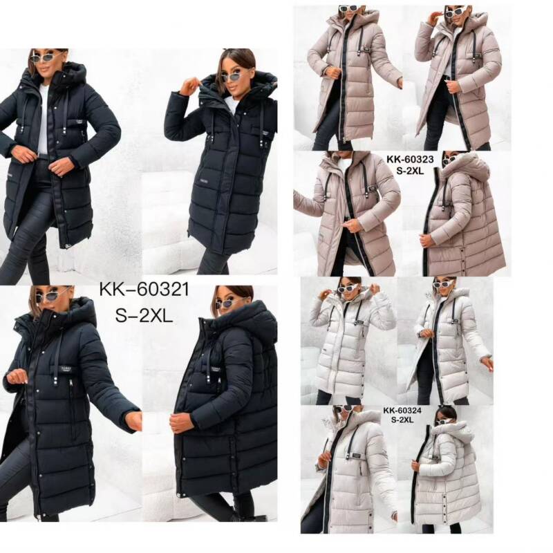Plaszcze damkie zimowe Roz S-2XL, 1 Kolor Paczka 5 szt